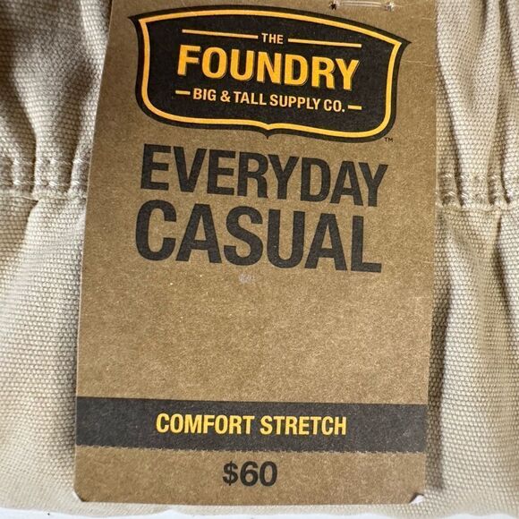 NWT Foundry Men’s Light Khaki Adjustable Waist Shorts - Size XXL - Picture 5 of 9